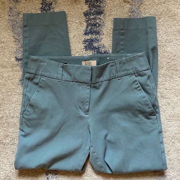 LOFT Pants - Loft Modern Skinny Ankle Blue Green Pants Size 4